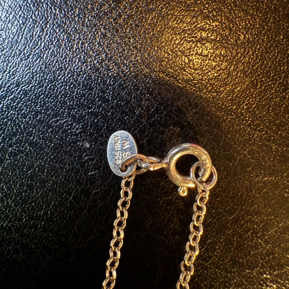 925 Silver Ireland Connemara Marble Heart and 925 Italian 17.75 inch necklace 5g - Picture 4 of 4